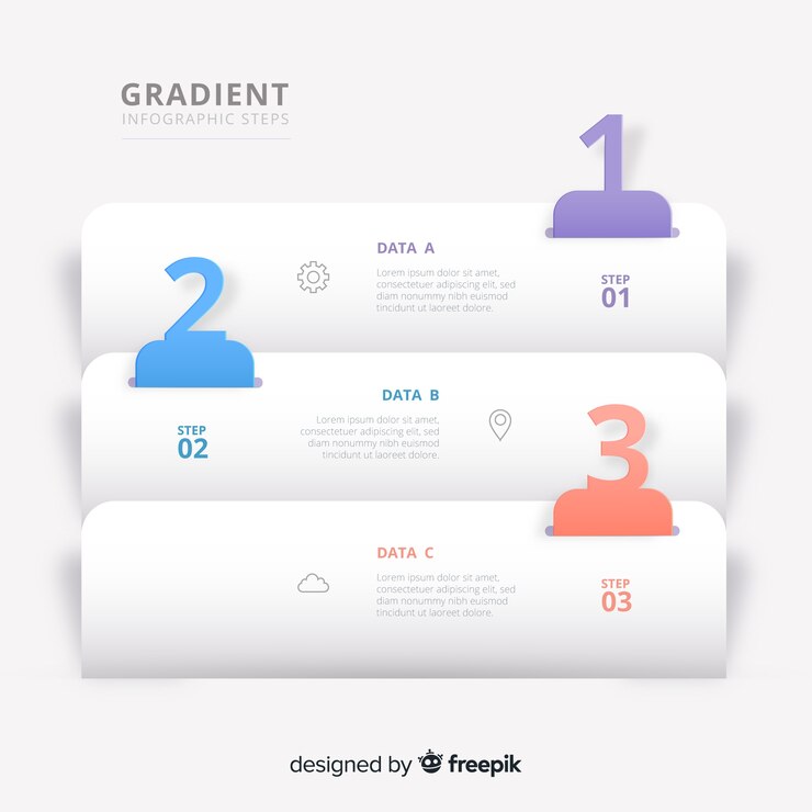 Vector gratuito infografía por pasos