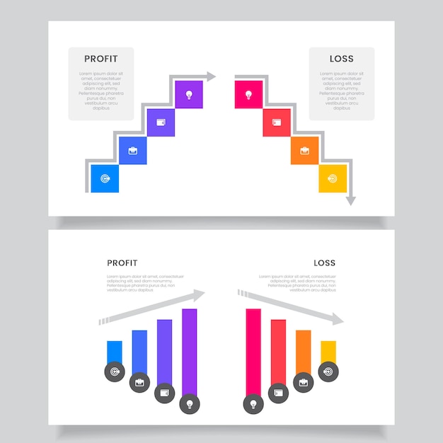 Infografía de pérdidas y ganancias