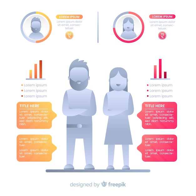 Vector gratuito infografía de personas