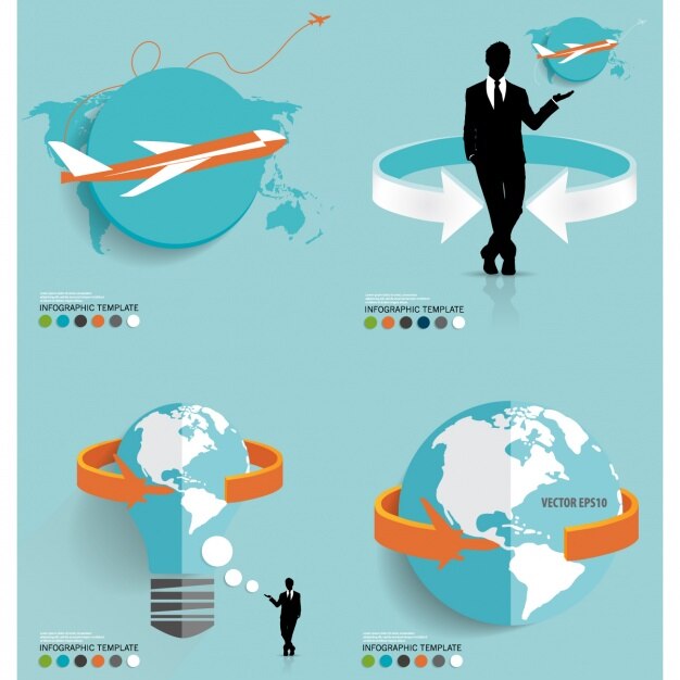 Vector gratuito infografía plana de agencia de viajes