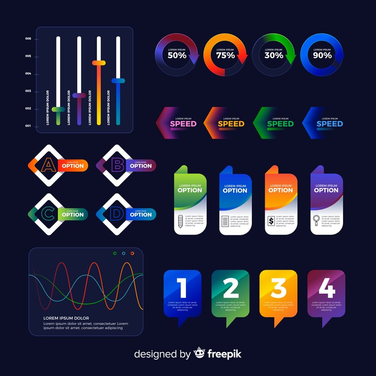Vector gratuito infografía plana degradada con estadísticas