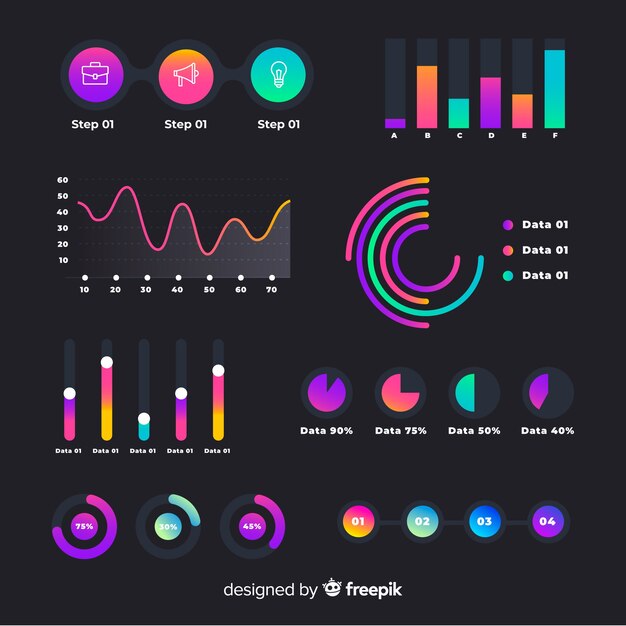 Infografía plana degradada con estadísticas