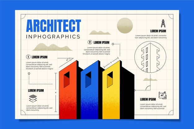 Infografía de proyecto de arquitectura de diseño plano