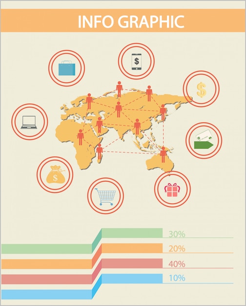 Vector gratuito una infografía del pueblo.