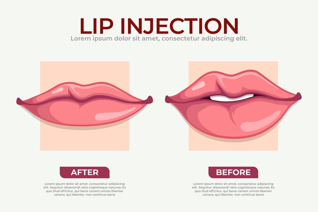 Infografía de relleno de labios dibujada a mano