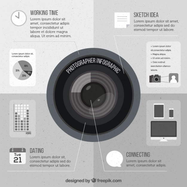 Infografía retro de fotografía