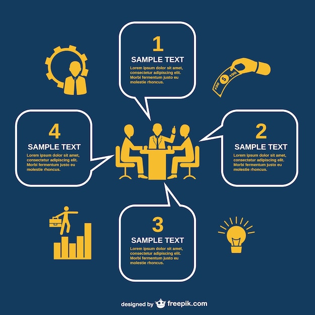 Infografía reunión de negocios