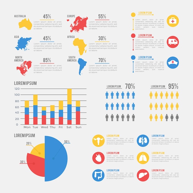 Vector gratuito infografía de salud médica