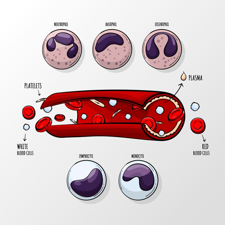 Vector gratuito infografía de sangre dibujada a mano