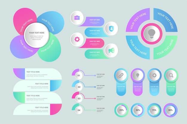 Infografía Sci Fi aislada sobre fondo transparente futurista. Pantalla de interfaz gráfica virtual de ciencia de concepto futuro abstracto con ilustración digital de infografía coloreada.