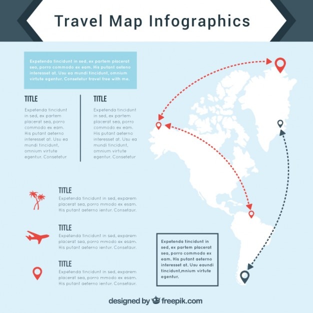 Vector gratuito infografía sencilla de mapa de viaje