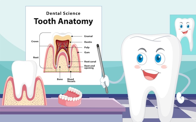 Infografía del ser humano en la anatomía dental de la ciencia dental.