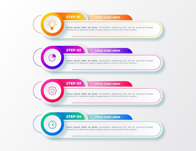 Infografía de tabla de contenido degradada