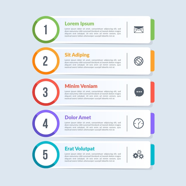 Vector gratuito infografía de tabla de contenido plana