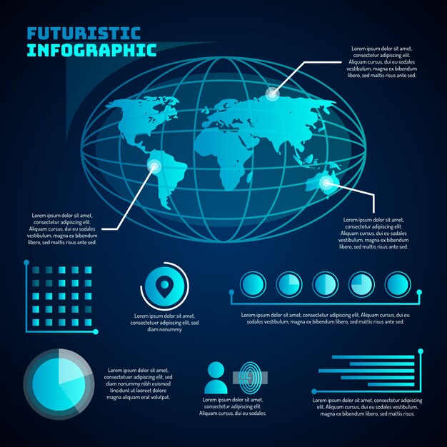 Infografía de tecnología futurista