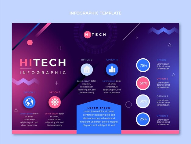Infografía de tecnología mínima plana.