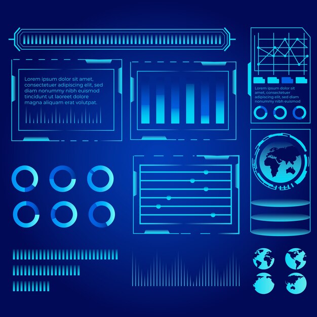 Infografía tecnológica futurista