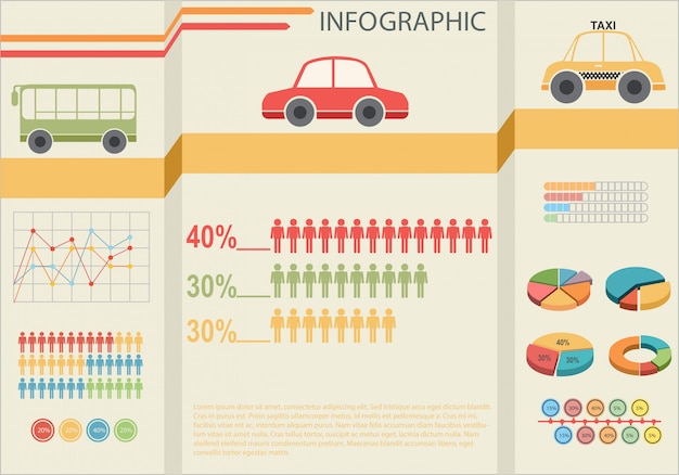 Vector gratuito infografía del transporte.