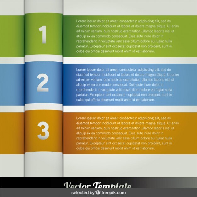 Infografía de tres banner de pasos