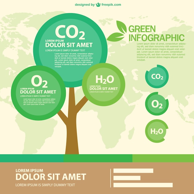 Vector gratuito infografía verde gratis