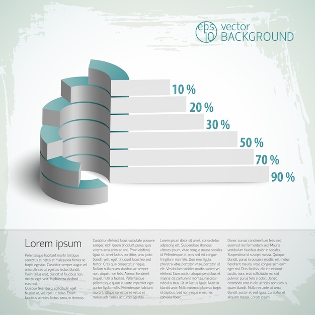 Vector gratuito infografía vintage con gráficos de negocios