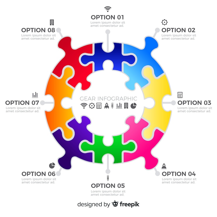 Vector gratuito infogragría de engranaje