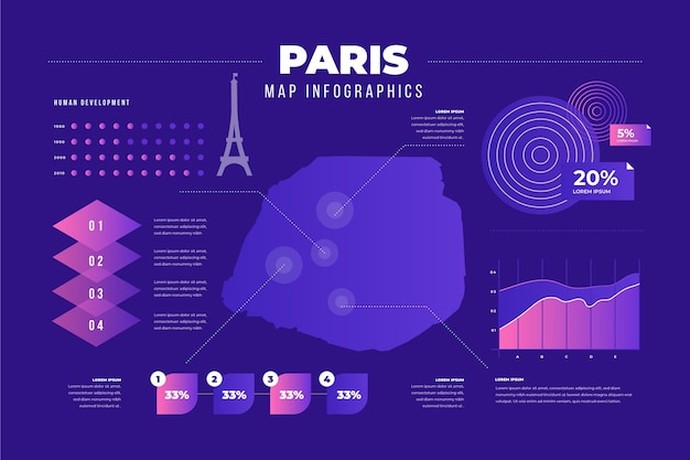 Información del mapa de París degradado