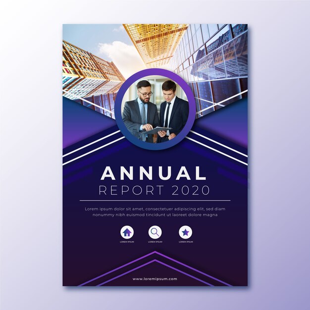 Informe anual abstracto con plantilla de imagen
