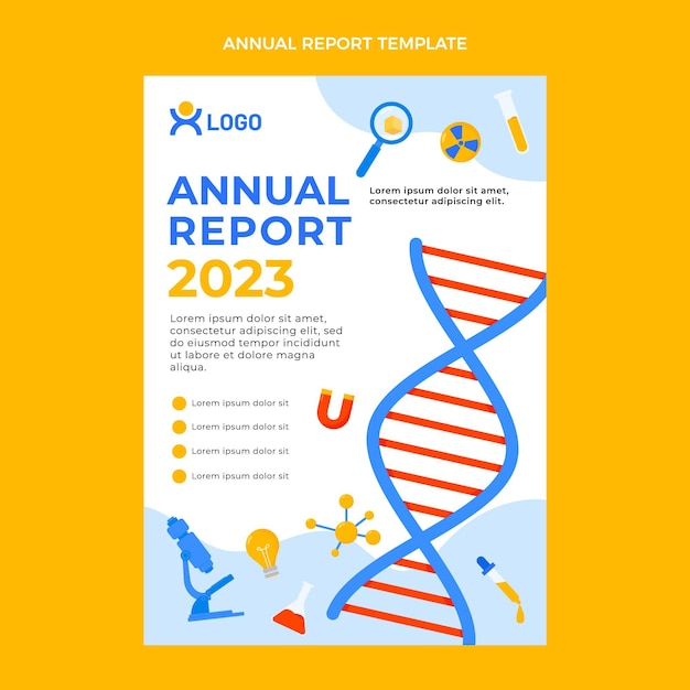 Vector gratuito informe anual de ciencia de diseño plano