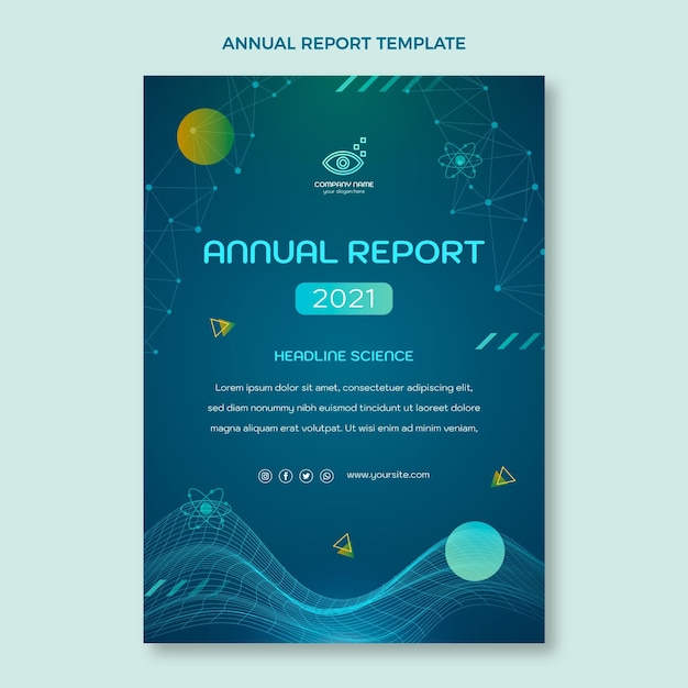 Vector gratuito informe anual de ciencias de gradiente