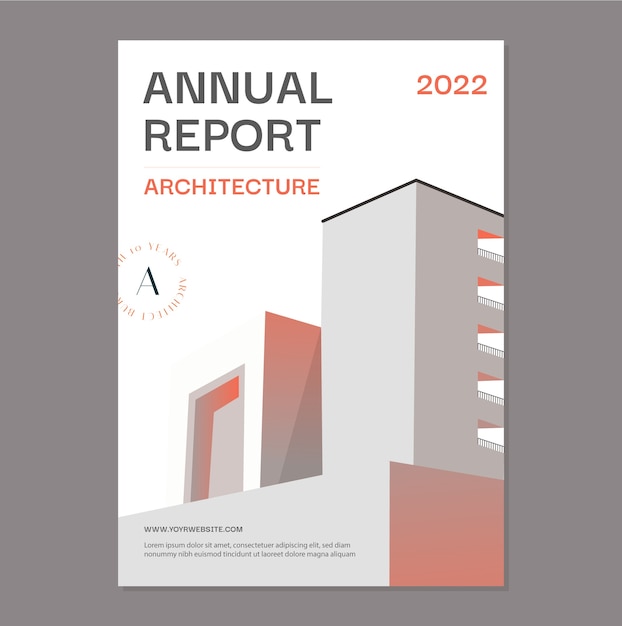 Vector gratuito informe anual de desarrollo de arquitectura de gradiente