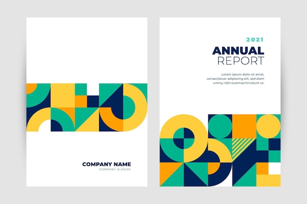 Vector gratuito informe anual geométrico