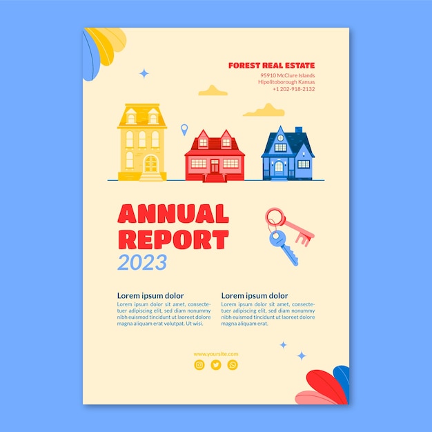 Informe anual inmobiliario dibujado a mano