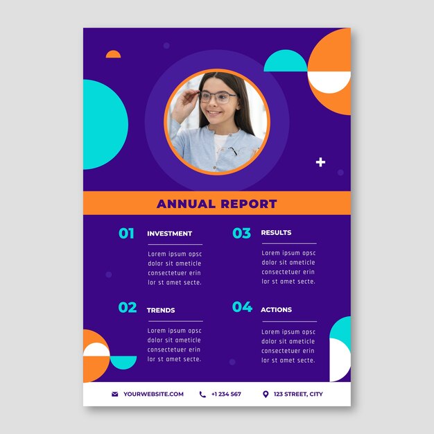 Informe anual del optometrista de diseño plano