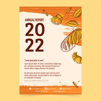 Vector gratis informe anual de panadería de textura dibujada a mano