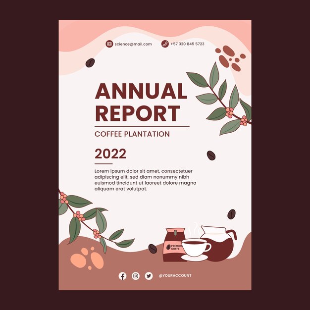 Informe anual de la plantación de café de textura