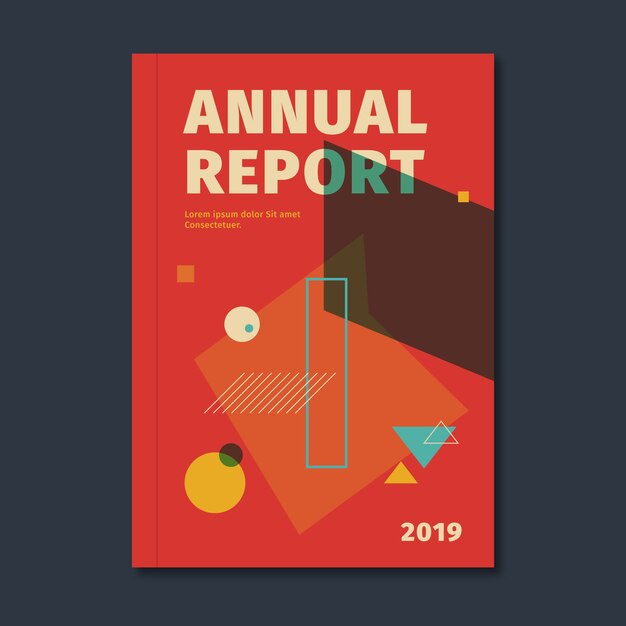 Informe anual de plantilla abstracta colorida