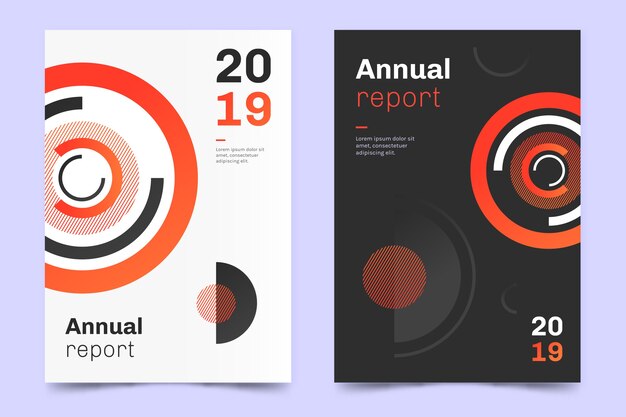 Informe anual con plantilla de diseño circular