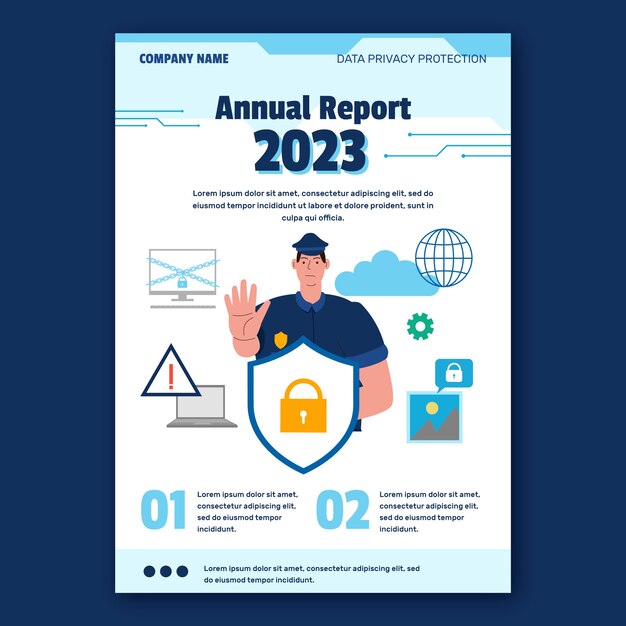 Informe anual de privacidad de datos dibujado a mano