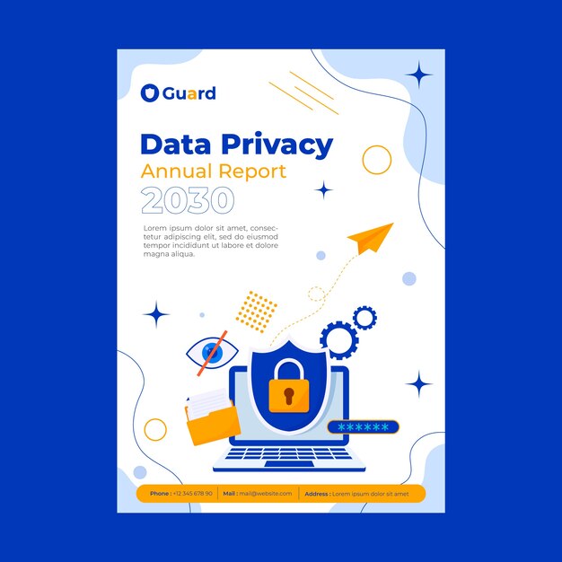Informe anual de privacidad de datos de diseño plano