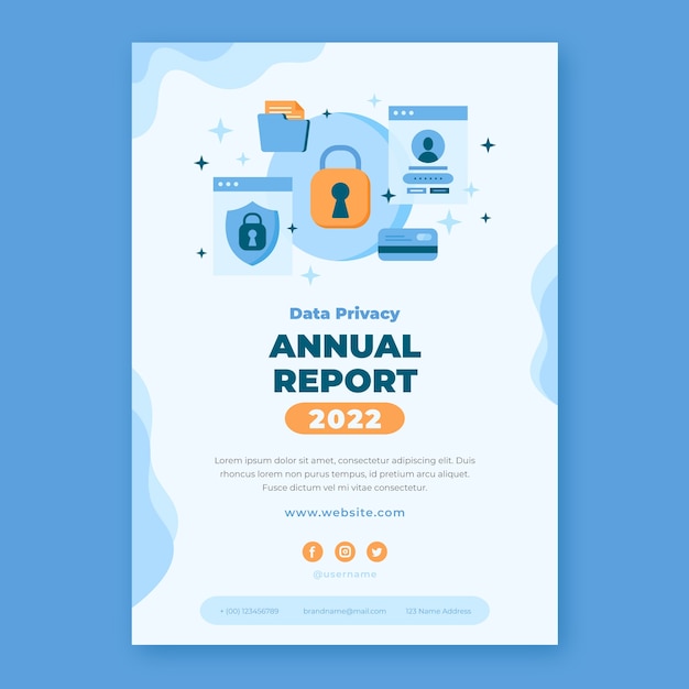 Informe anual de privacidad de datos de diseño plano