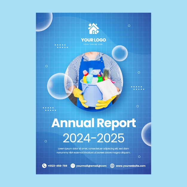 Informe anual de servicios de limpieza de gradiente.