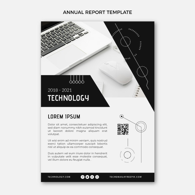 Vector gratuito informe anual de tecnología de diseño plano