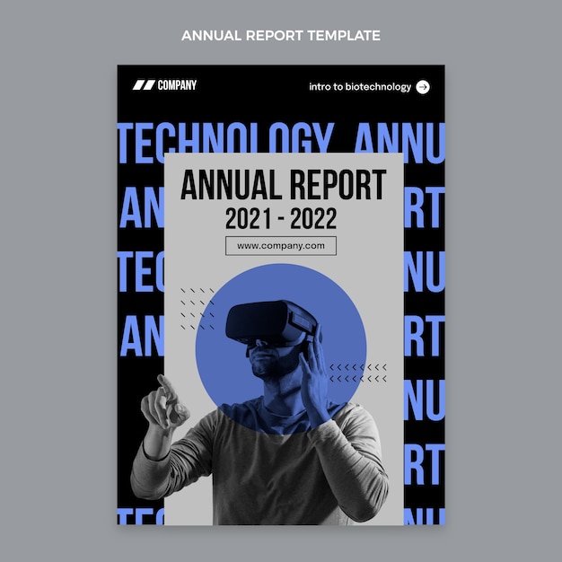 Vector gratuito informe anual de tecnología mínima de diseño plano