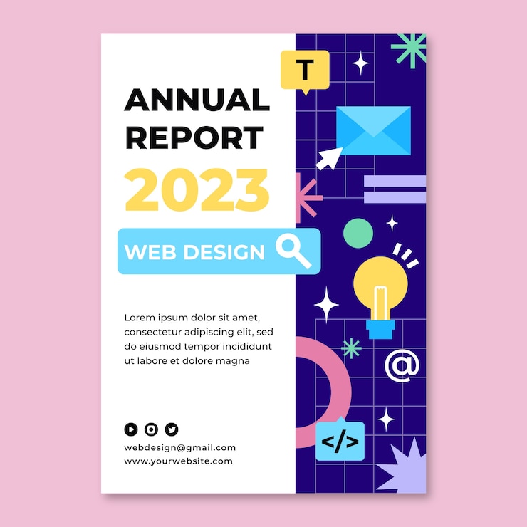 Vector gratuito informe anual del trabajo de diseño web