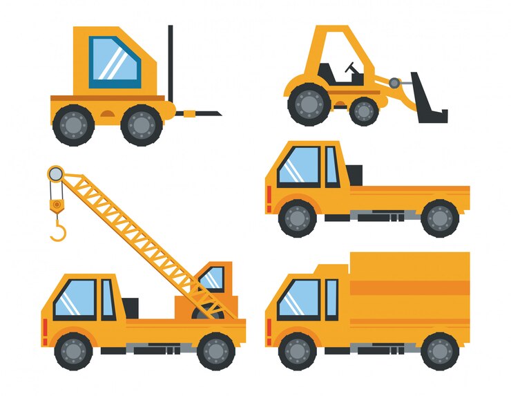 Vector gratuito ingeniero de construcción herramientas pesadas dibujos animados
