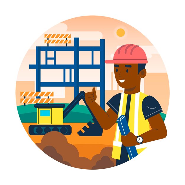 Ingenieros que trabajan en la construcción
