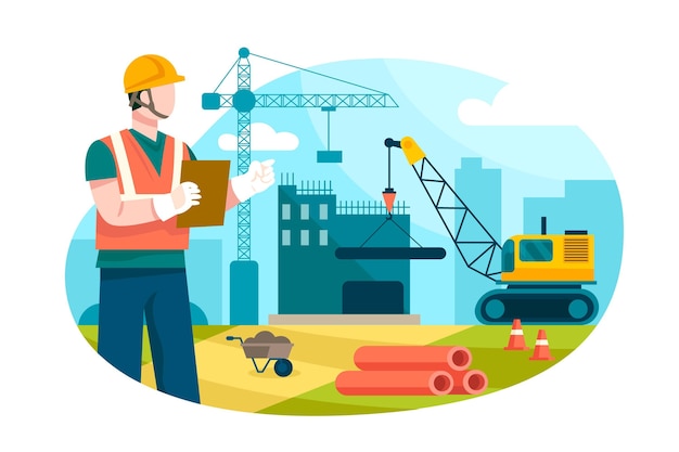 Ingenieros que trabajan en diseño plano de construcción.