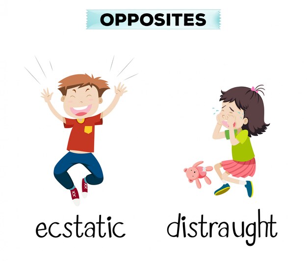 Inglés palabra opuesta de extasiado y perturbado.