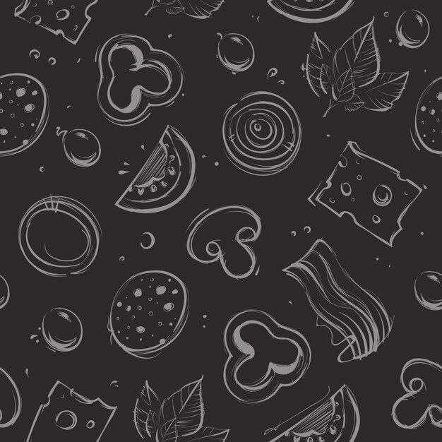 Ingredientes de pizza sin costuras